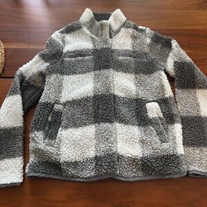 Altar'd State Gray and Cream Sherpa Jacket size small
